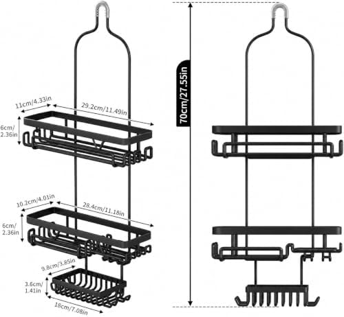 DAOYA Shower Caddy Hanging, Anti-Swing Over Head Shower Caddy, Rustproof - Image 5