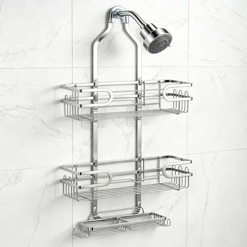 Shower Caddy Hanging, Over Head Shower Caddy Shower Storage Rack Basket by Lawhood-Mijin
