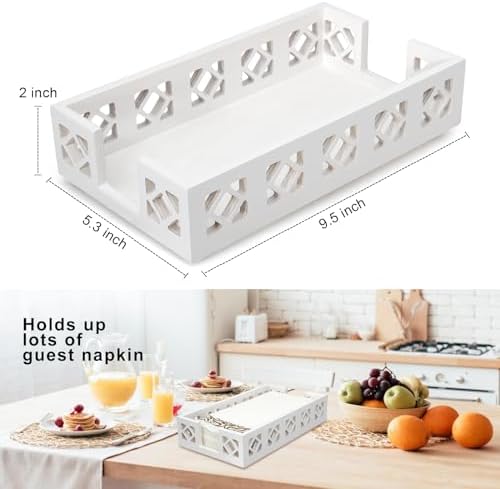 White Wooden Paper Hand Guest Towel Holder - Image 7