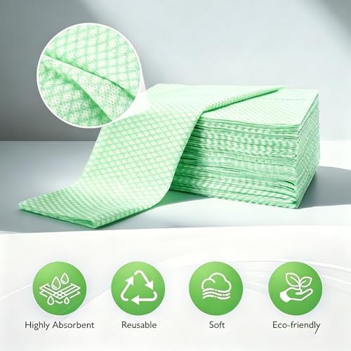 60Pack Disposable Dish Cloths for Kitchen, 13.8x15.7 Cleaning Wipes - Image 2