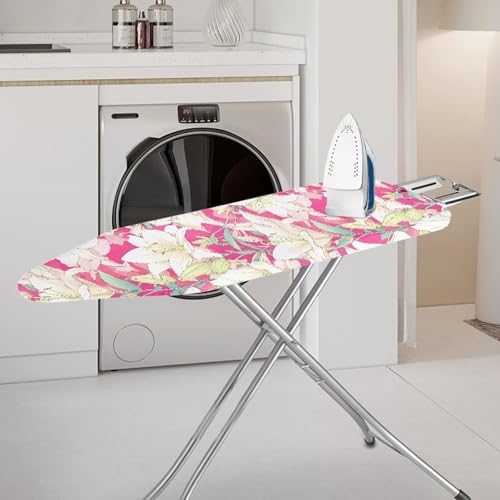 Lily Flower Steam Ironing Board Cover, Sketch Lilies Flowers 15x54 Inch - Image 2