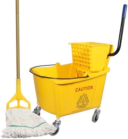 Commercial Mop Bucket with Side-Press Wringer by wajeehaa
