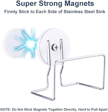 Magnetic Sponge Holder for Kitchen Sink, Stainless Steel Sink Organizer - Image 4