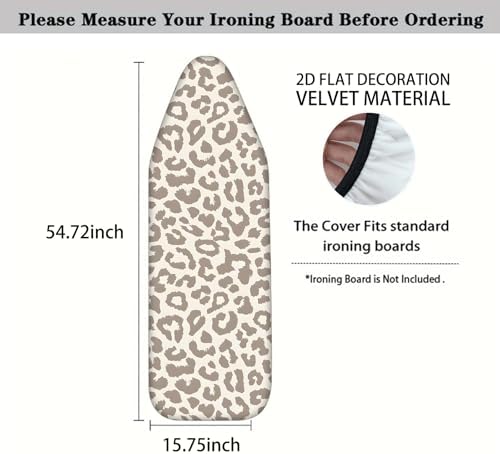 Nuxovilar Gray Leopard Print Ironing Board Cover 15x54 Polyester - Image 4