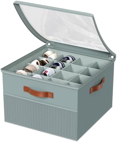 Shoe Organizer for Closet, 2 Pack Foldable Shoe Storage Organizer Box Bin - Image 4