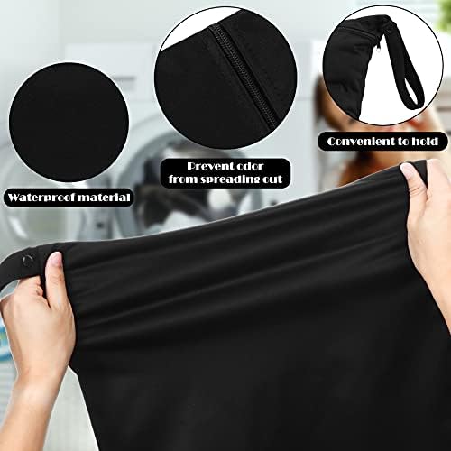 Shappy 2 Pack Wet Dry Bag Travel Laundry Waterproof, Solid Black - Image 3