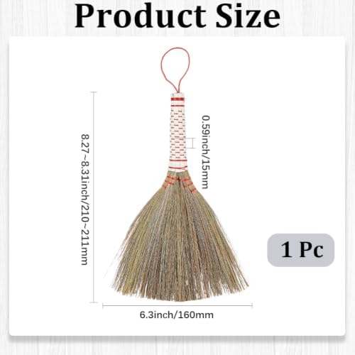 GORGECRAFT 21cm Small Hand Whisk Broom Straw Angled Bristles Whisk Cleaning - Image 2