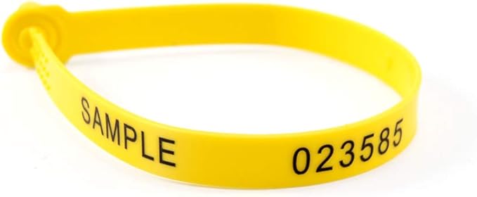 100 Plastic Security Trailer Seals - Tamper-Evident Numbered Tags for Trucks and Containers (Yellow)