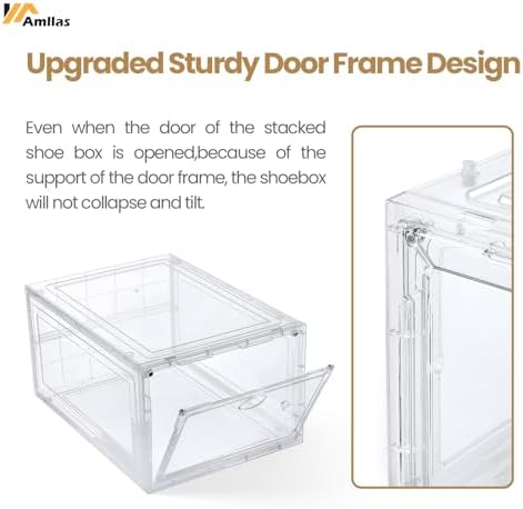 12 Pack Clear Shoe Storage, Stackable Shoe Organizer, Shoe Boxes - Image 5