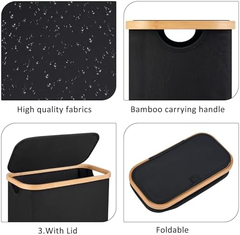 60L Slim Laundry Hamper, Laundry Basket - Image 2