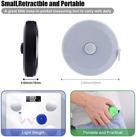 Tape Measure Body Measuring Tape, Retractable 60 Inch Soft Mini Measuring Tape - Image 2