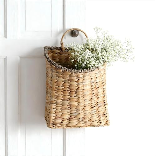 Woven Hanging Wall Basket, Rattan Wall Basket Planter, Front Door Hanger Basket - Image 4