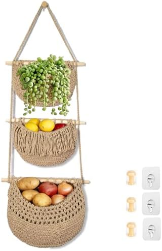 Halidali 3 Tier Hanging Fruit Baskets by Unknown