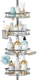 Consumest Shower Caddy Tension Pole, Shower Caddy Corner, 4 Tier by Consumest