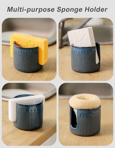 Ceramic Sponge Holder for Kitchen Sink, Scrub Sponge Dish Rack, Farmhouse - Image 3