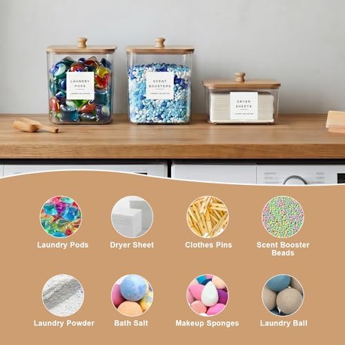 POLRAI 3 Pack Laundry Pod Containers and Dryer Sheet Holder, Laundry Room - Image 5
