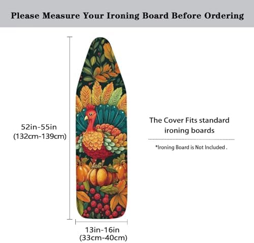 Turkey Thanksgiving Ironing Board Cover Standard Size Holiday Ironing Board Pad - Image 5