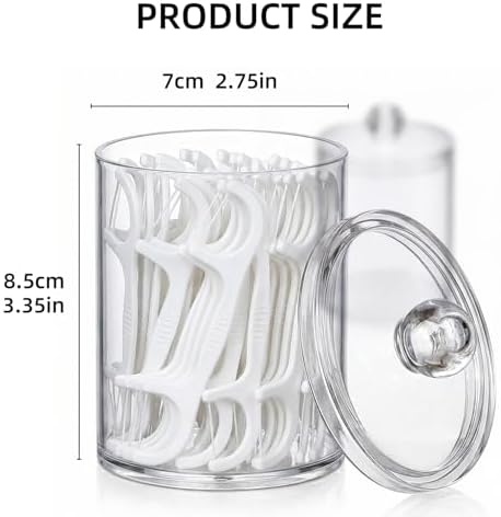 novelinks Acrylic Plastic Qtip Holder Dispenser, Apothecary Jar Canister Set - Image 2