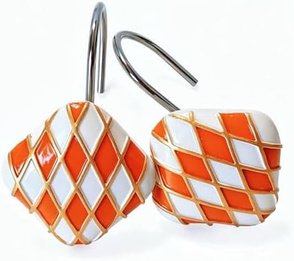 Decorative Geometric Shower Curtain Hooks, Rustproof Metal Shower Hooks - Image 3