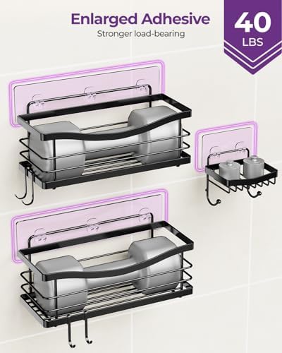ODesign 3 Pack Adhesive Shower Caddy, Stainless Steel Shower Shelves - Image 6