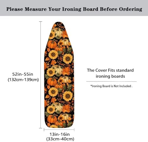 Extra Wide Ironing Board Cover Thanksgiving Pumpkin Sunflower Heavy Duty Thick - Image 5