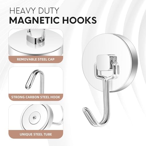 Neosmuk Magnetic Swing Hooks, 130lb Cruise Silver Hooks, 6 Pack - Image 4