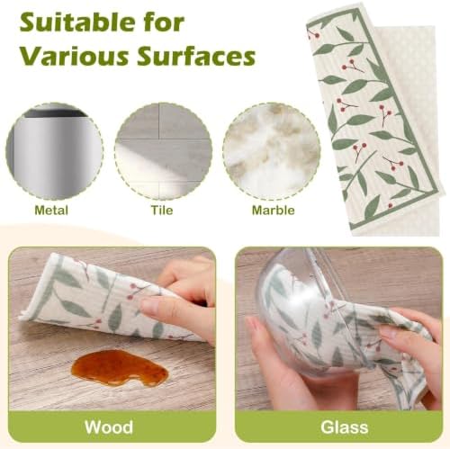 6 Pcs Swedish Paper Cloths for Kitchen, Reusable Paper Towels Washable - Image 6