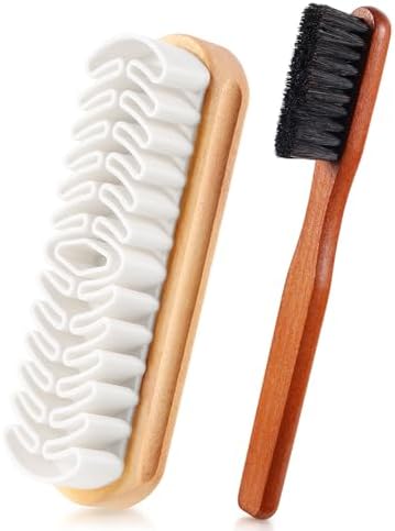 2 Pcs Suede Shoe Brush Nubuck Leather Cleaner Shoes Shine Dauber Crepe by ZJoey