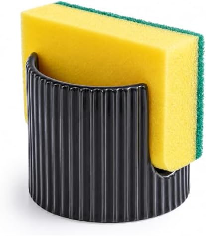 Ceramic Sponge Holder for Kitchen Sink, Quick Dry Sink Caddy Organizer by Hoilse