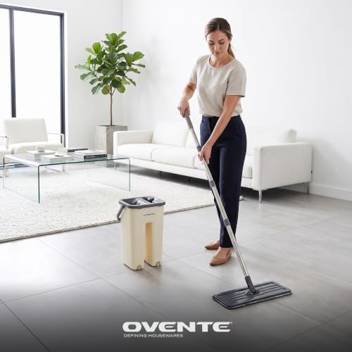 OVENTE Mop and Bucket Wringer Set, Washable Microfiber Pad - Image 4
