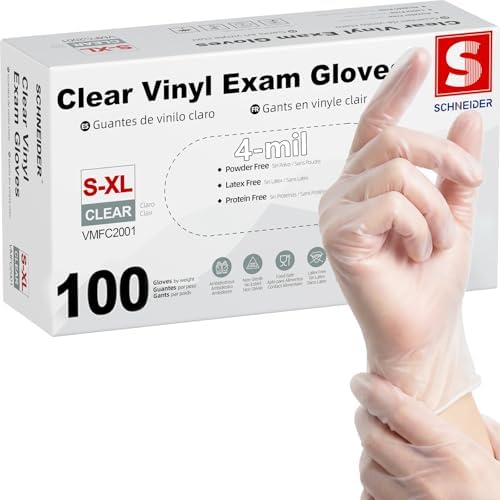Schneider Medical Vinyl Exam Disposable Gloves Latex Free by Schneider