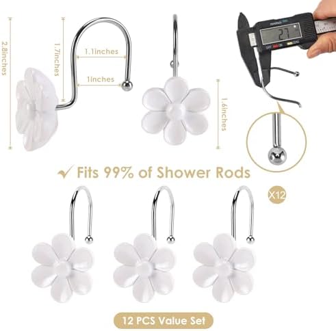 3D Floral Shower Curtain Hooks, Living Room Fun Home Decor - Image 3
