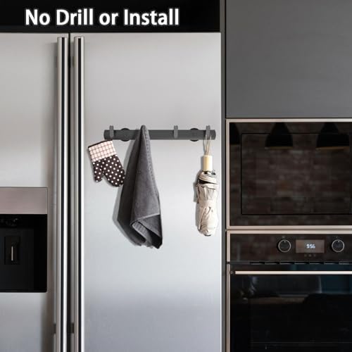 Strong Magnetic Coat Hooks-4 Hooks Matte Black Magnetic Hanger Holder-Heavy - Image 7