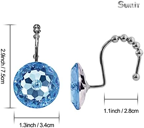 Sunlit Luxury Design Round Blue Diamond Crystal Gem Bling - Image 2