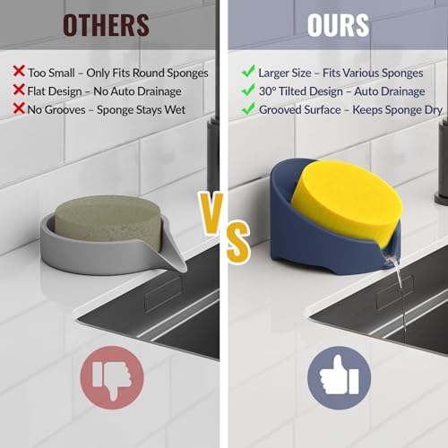 NiHome Silicone Sponge Holder for Kitchen Sink, Fits Scrub Daddy Mommy - Image 3