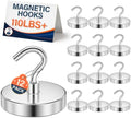 FINDMAG Magnetic Hooks, 12 Pack 110 LB Magnetic Hooks by FINDMAG