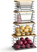 ALOCEO 4 Pack Stackable Storage Bins by ALOCEOWallHooksAdhesive