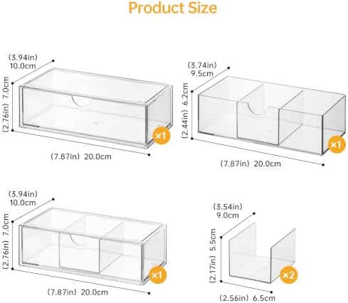 PAVSTINE Medicine Cabinet Organizer 3 Pack, Plastic Stackable Storage - Image 2