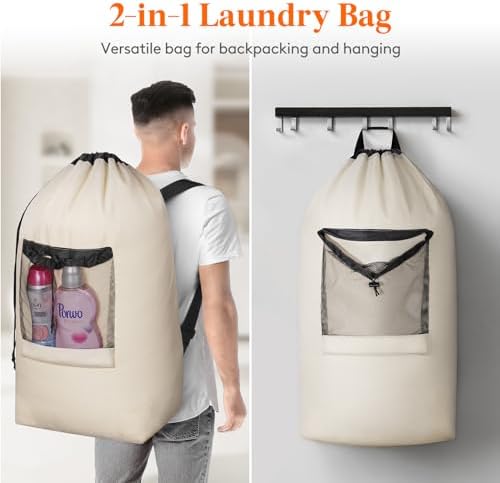 Lifewit Laundry Bag Backpack Travel - Image 5