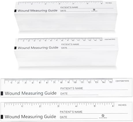 100 Pcs Wound Measuring Tape 6 Inch Wound Ruler Double Sided Disposable Paper by Unknown
