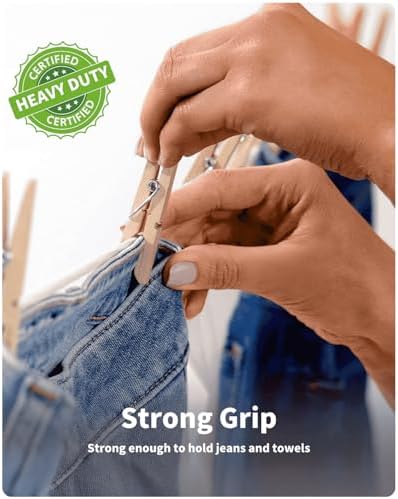 Large Clothes Pins Wooden Clothespins, 4 Inch 48 Pack Heavy Duty Outdoor Pegs - Image 4
