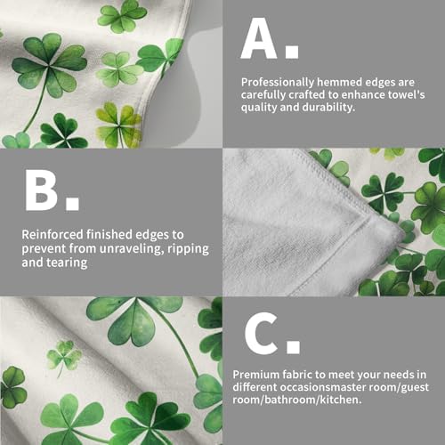 Lucky Clover Shamrocks Bath Hand Towels St. Patrick's Day Kitchen Towels Set of - Image 5
