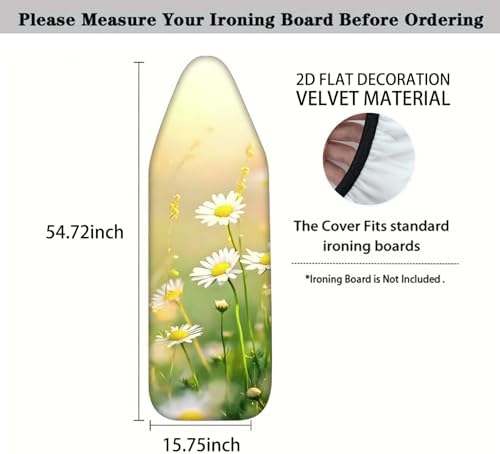 Nuxovilar White Daisy Yellow Floral Ironing Board Cover 15x54 - Image 4