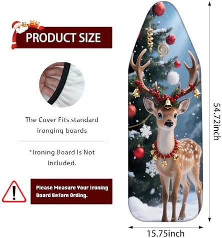 Nuxovilar Winter Deer Bells Ironing Board Cover 15x54 Polyester - Image 3