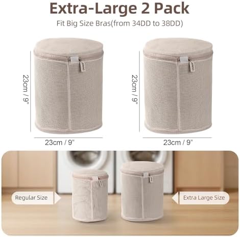 100% Cotton Bra Mesh Laundry Bags, Extra Large Bra Washing Bags - Image 6
