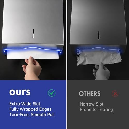 Gorlary Paper Towel Dispenser Wall Mount, Keyless Magnetic Closure - Image 6