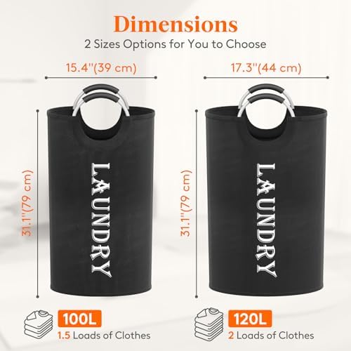 Lifewit 120L 2-Pack Large Laundry Basket, Collapsible Laundry Hamper - Image 2