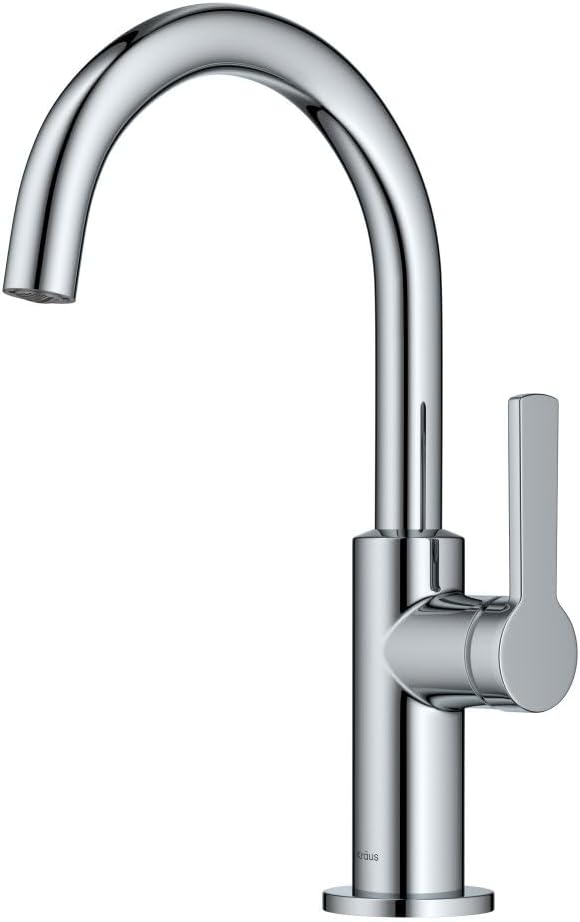 Kraus Oletto Single Handle Kitchen Bar Faucet in Chrome, Kitchen Sink Faucets by Unknown