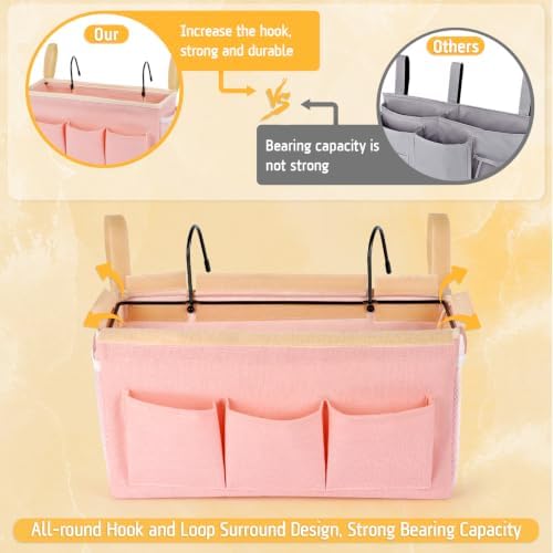Lilithye Bedside Caddy, Bedside Storage Bag Hanging Organizer - Image 5