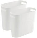 Small Bathroom Trash Can, 3.5 Gallon Slim Garbage Can, 2 Pack White | Plastic by rejomiik